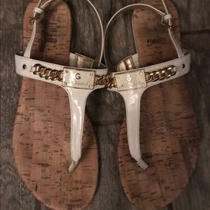 White/gold Guess sandals size 9